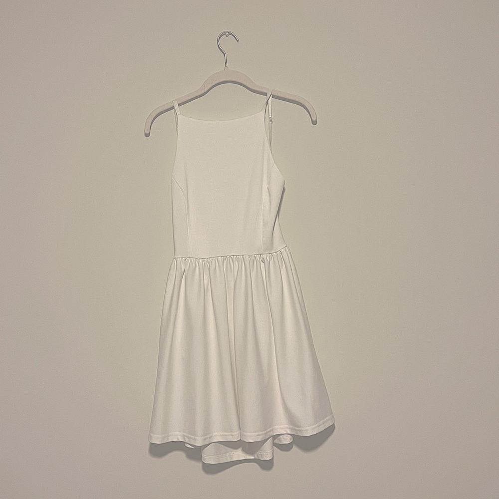 Short special occasion dress with skater style skirt